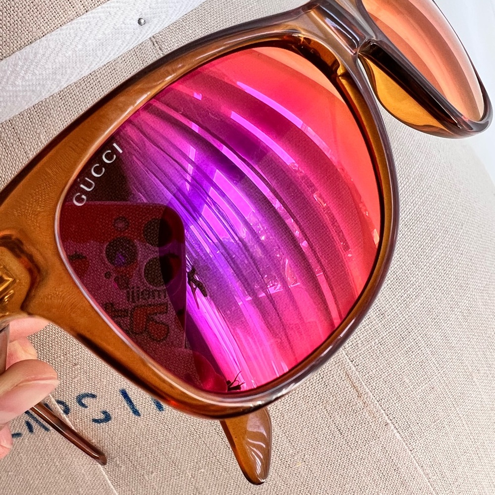 **SOLD** GUC GUCCI Havana Orange Mirror Lense Sunglasses - GG3709/S - Picture 13 of 14